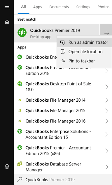 Open QuickBooks as System Administrator - Screenshot