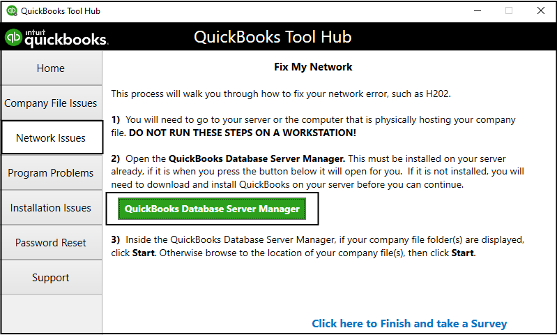 QuickBooks Database Server Manager - Screenshot