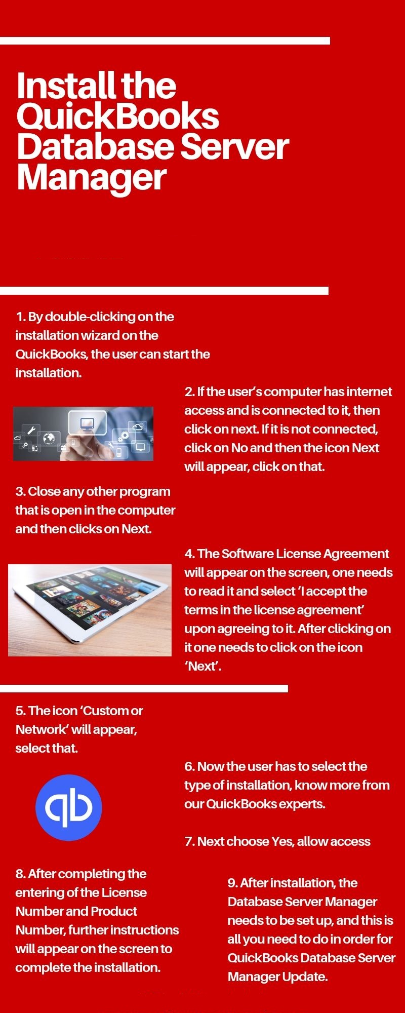 Steps to Install QuickBooks Database Server Manager - Infographic