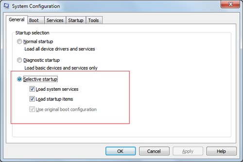 System Configuration - Screenshot