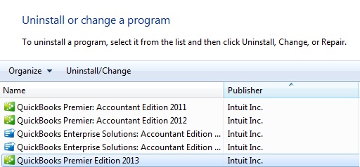 Uninstall or Install QuickBooks Desktop - Screenshot