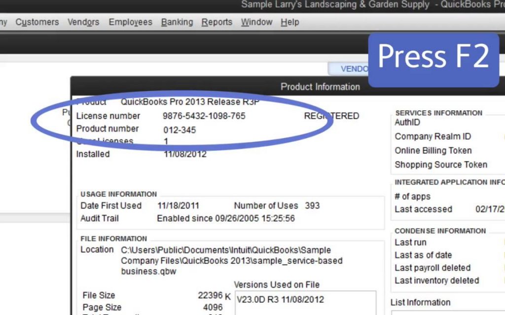 Product Information window - Screenshot