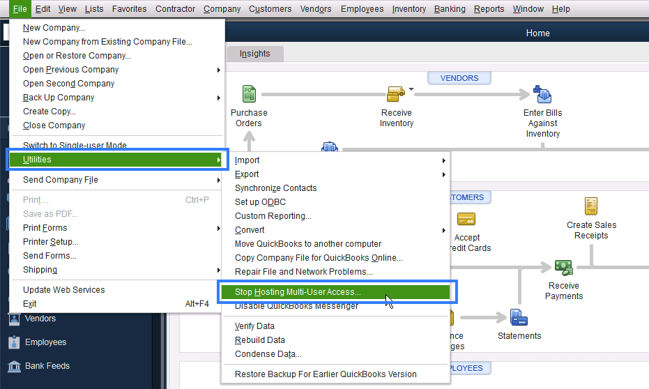 Stop Hosting Multi-User Access - quickbooks error 6144