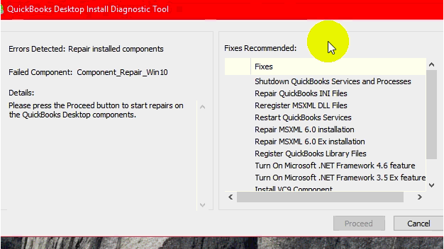 QuickBooks Company File Diagnostic Tool - Screenshot