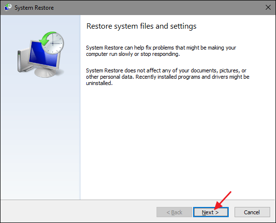 Restore my computer to an earlier time - Screenshot 2