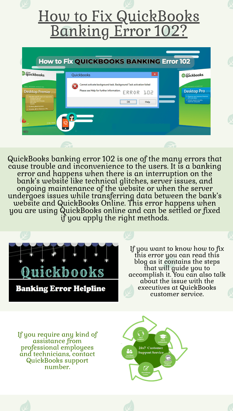 Fix QuickBooks Banking Error 102 - Infographic