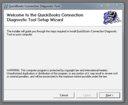 Installation of QuickBooks Connection Diagnostic Tool - Screenshot 3