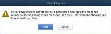 QuickBooks Payroll Update Error PS033 - Screenshot
