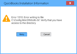QuickBooks Error code 1310 - Screenshot