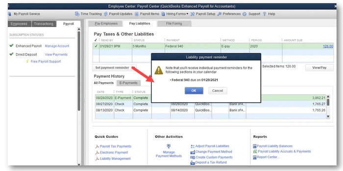 IMPROVED! Payroll liability reminders - Screenshot 1