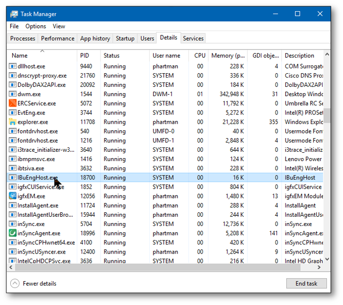 Ensuring that the file is running as system - Screenshot