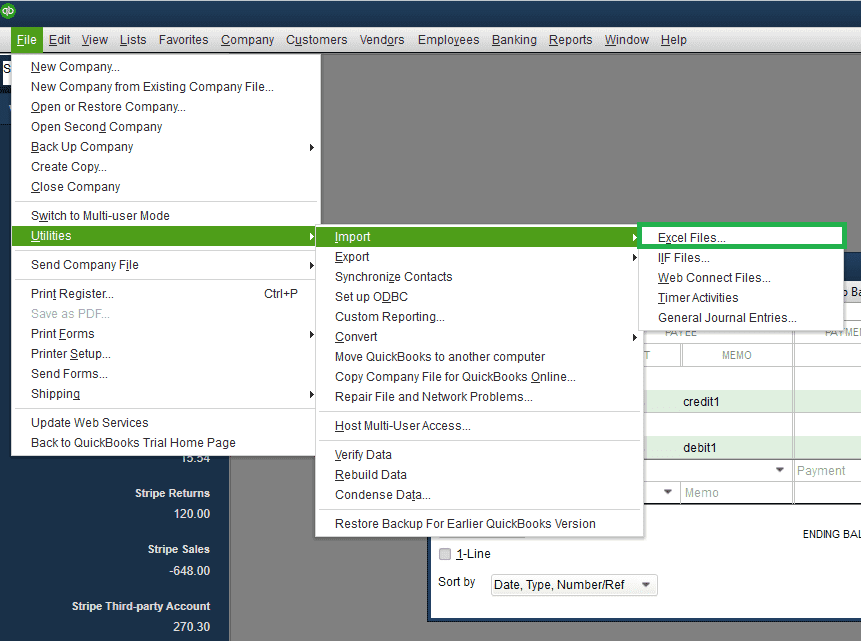 Import Excel Files in QuickBooks - Screenshot