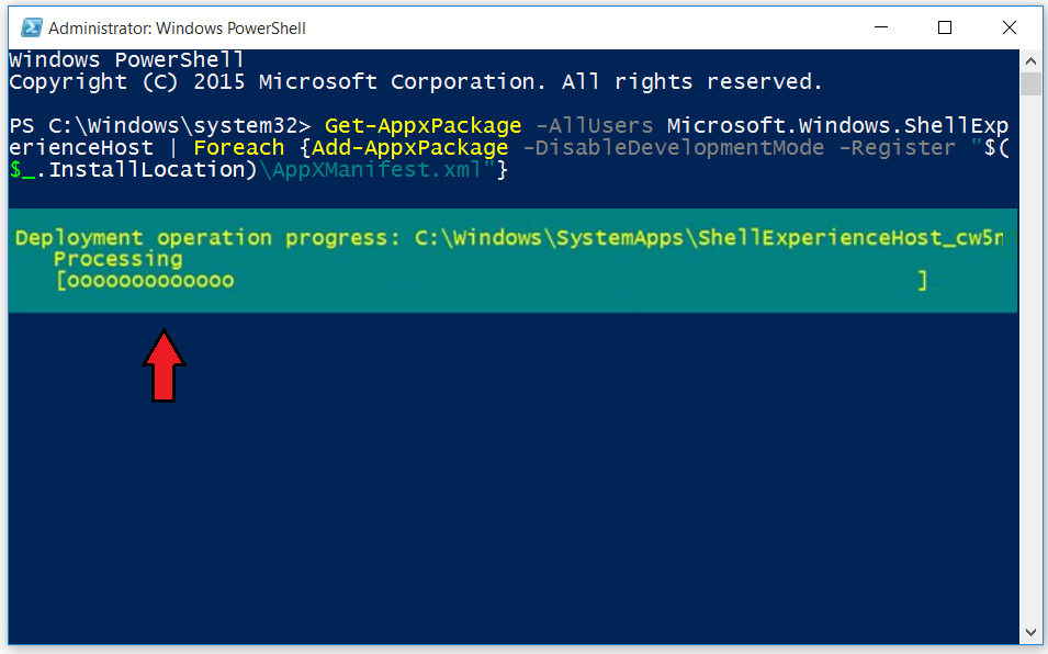 Registering the windows installer again - Screenshot.