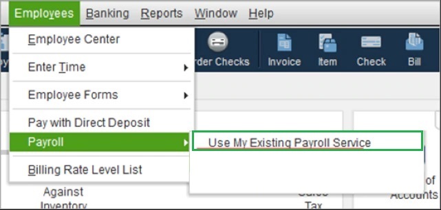 Use my existing payrolls service - Screenshot Image