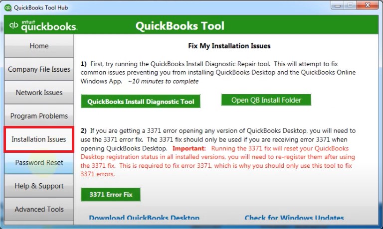 Installation Issues - quickbooks tool hub