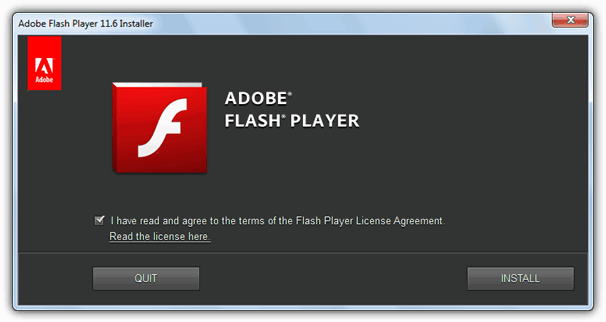 Installing adobe flash player - Screenshot Image