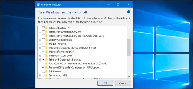 Turn windows features on or off screenshot 2