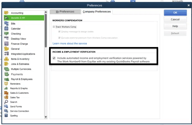 Employment verification -QuickBooks desktop 2023